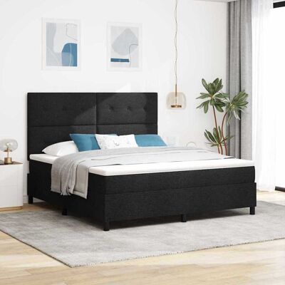 vidaXL Pohjaspring sänky päätyllä Musta 6FT Super King Size kangas vidaXL Pohjaspring sänky päätyllä Musta 6FT Super King Size kangas
