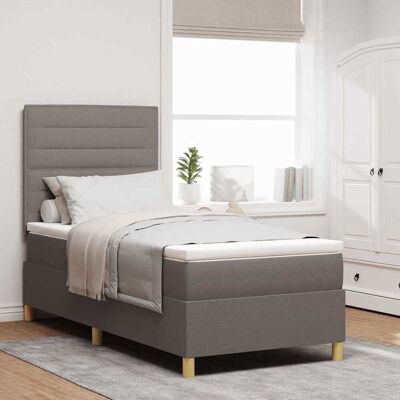 vidaXL LED Box Spring -sänky Harmaanruskea 100 x 200 cm kangas vidaXL LED Box Spring -sänky Harmaanruskea 100 x 200 cm kangas