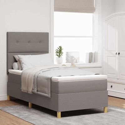 vidaXL LED Box Spring -sänky Harmaanruskea 100 x 200 cm kangas vidaXL LED Box Spring -sänky Harmaanruskea 100 x 200 cm kangas