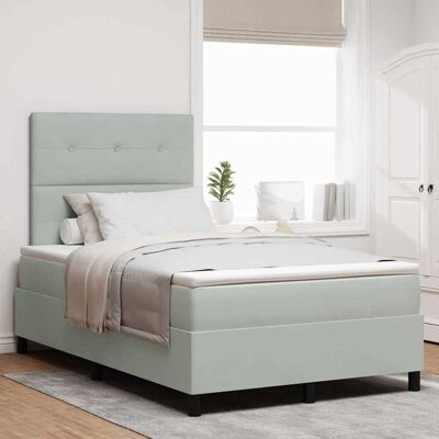 vidaXL LED Box Spring -sänky Vaaleanharmaa 4FT Small Double Sametti vidaXL LED Box Spring -sänky Vaaleanharmaa 4FT Small Double Sametti
