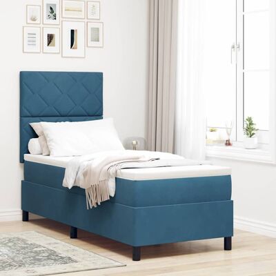 vidaXL LED Box Spring -sänky Tumma Sininen 80 x 200 cm Sametti vidaXL LED Box Spring -sänky Tumma Sininen 80 x 200 cm Sametti