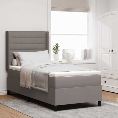 vidaXL LED Box Spring -sänky Harmaanruskea 100 x 200 cm kangas vidaXL LED Box Spring -sänky Harmaanruskea 100 x 200 cm kangas