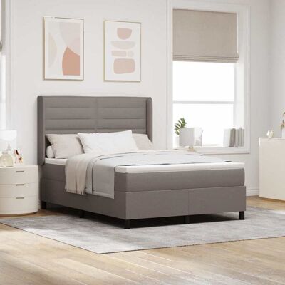 vidaXL LED Box Spring -sänky Harmaanruskea 140 x 190 cm kangas vidaXL LED Box Spring -sänky Harmaanruskea 140 x 190 cm kangas