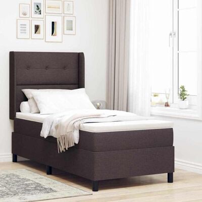 vidaXL LED Box Spring -sänky päätyllä Tumma ruskea 80 x 200 cm kangas vidaXL LED Box Spring -sänky päätyllä Tumma ruskea 80 x 200 cm kangas
