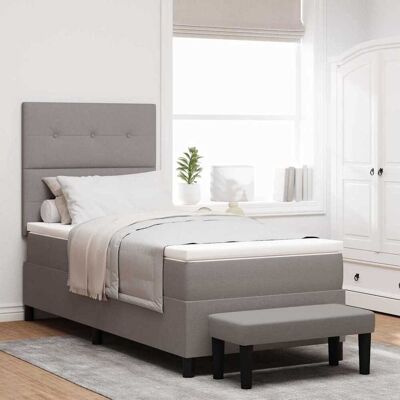 vidaXL Boxspring Sänky - Taupe - 100 x 200 cm - Knopfgepo vidaXL Boxspring Sänky - Taupe - 100 x 200 cm - Knopfgepo