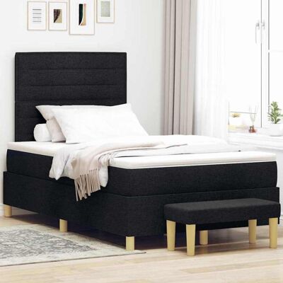 vidaXL Pohjaspring sänky päätyllä Musta 200 x 120 cm kangas vidaXL Pohjaspring sänky päätyllä Musta 200 x 120 cm kangas