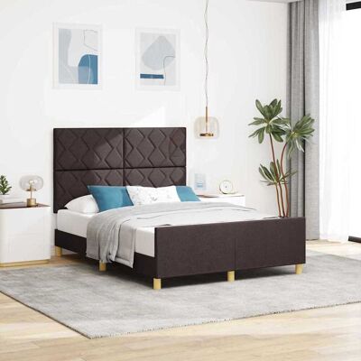 vidaXL Sängyn runko päätyllä Tummanruskea 140 x 190 cm kangas vidaXL Sängyn runko päätyllä Tummanruskea 140 x 190 cm kangas