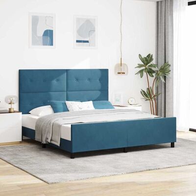 vidaXL Pohjaspring sänky Tumma Sininen 6FT Super King Size Sametti vidaXL Pohjaspring sänky Tumma Sininen 6FT Super King Size Sametti