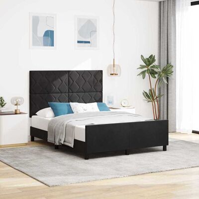 vidaXL Pohjaspring sänky päätyllä Musta 140 x 190 cm Sametti vidaXL Pohjaspring sänky päätyllä Musta 140 x 190 cm Sametti