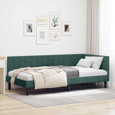 vidaXL Kulmavuoteen runko Tummanvihreä 100 cm x 200 cm Sametti vidaXL Kulmavuoteen runko Tummanvihreä 100 cm x 200 cm Sametti