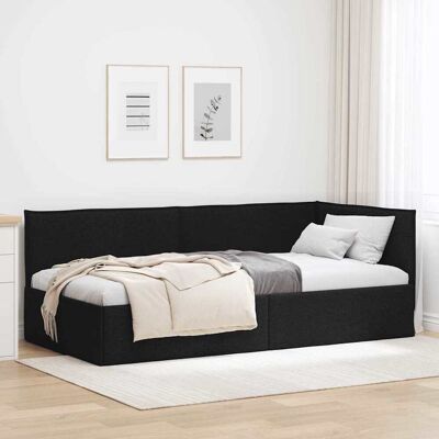 vidaXL Kulmavuoteen runko päätyllä Musta 90 x 200 cm kangas vidaXL Kulmavuoteen runko päätyllä Musta 90 x 200 cm kangas