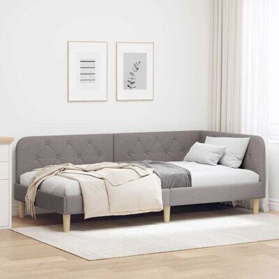vidaXL Kulmavuoteen runko Harmaanruskea 3FT Single kangas vidaXL Kulmavuoteen runko Harmaanruskea 3FT Single kangas