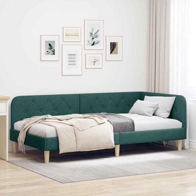 vidaXL Kulmavuoteen runko Tummanvihreä 90 x 200 cm kangas vidaXL Kulmavuoteen runko Tummanvihreä 90 x 200 cm kangas
