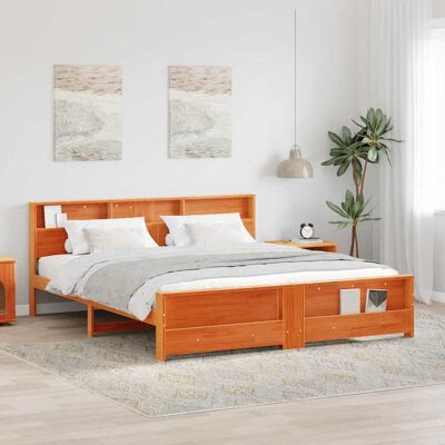 vidaXL Sängyn runko päätyllä Vaha ruskea 200 x 200 cm Massiivimänty vidaXL Sängyn runko päätyllä Vaha ruskea 200 x 200 cm Massiivimänty