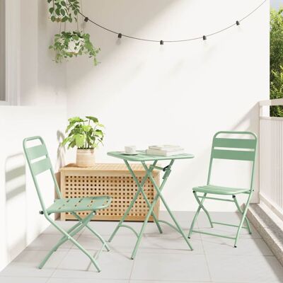 vidaXL Bistrosetti 3 pcs Vihreä Teräs vidaXL Bistrosetti 3 pcs Vihreä Teräs