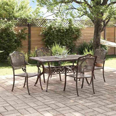 vidaXL Piharuokailu setti 5 pcs pronssi Alumiini vidaXL Piharuokailu setti 5 pcs pronssi Alumiini
