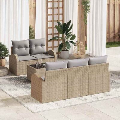 vidaXL Puutarhasohva Setti Beige 55 x 55 x 37 cm polyrottinki vidaXL Puutarhasohva Setti Beige 55 x 55 x 37 cm polyrottinki