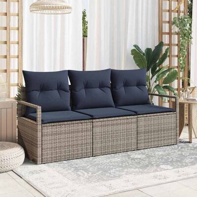 vidaXL Sohvasetti 3 pcs Harmaa polyrottinki vidaXL Sohvasetti 3 pcs Harmaa polyrottinki