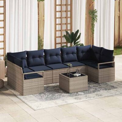 vidaXL Sohvasetti 8 pcs Harmaa polyrottinki vidaXL Sohvasetti 8 pcs Harmaa polyrottinki