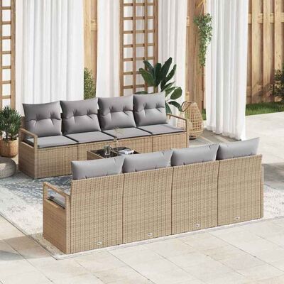 vidaXL Sohvasetti tyynyllä 7 pcs Beige ja harmaa polyrottinki vidaXL Sohvasetti tyynyllä 7 pcs Beige ja harmaa polyrottinki