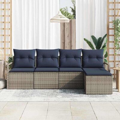 vidaXL Sohvasetti 5 pcs Harmaa polyrottinki vidaXL Sohvasetti 5 pcs Harmaa polyrottinki