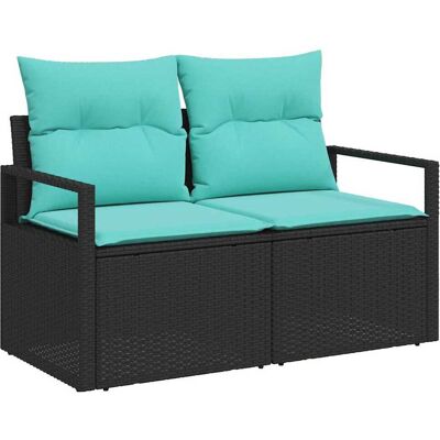 vidaXL Sohvasetti 6 pcs Musta polyrottinki vidaXL Sohvasetti 6 pcs Musta polyrottinki