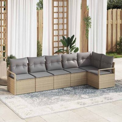 vidaXL Sohvasetti 6 pcs Beige polyrottinki vidaXL Sohvasetti 6 pcs Beige polyrottinki