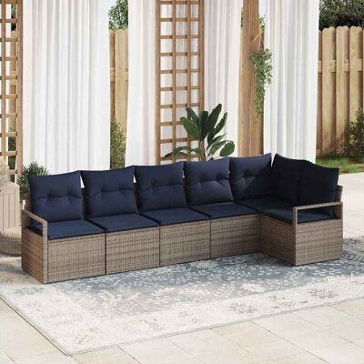 vidaXL Sohvasetti 6 pcs Harmaa polyrottinki vidaXL Sohvasetti 6 pcs Harmaa polyrottinki