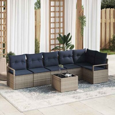 vidaXL Sohvasetti 7 pcs Harmaa polyrottinki vidaXL Sohvasetti 7 pcs Harmaa polyrottinki