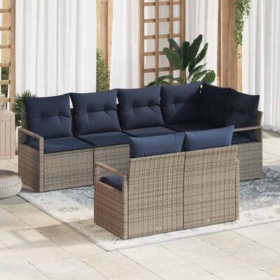 vidaXL Sohvasetti 7 pcs Harmaa polyrottinki vidaXL Sohvasetti 7 pcs Harmaa polyrottinki