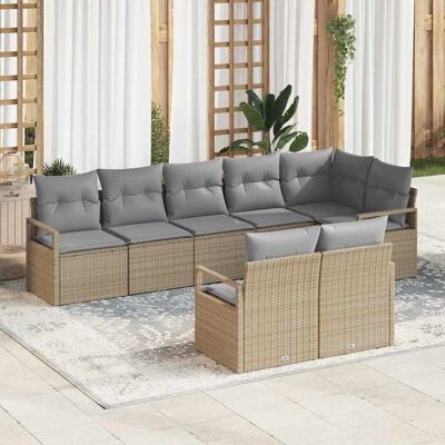 vidaXL Sohvasetti 8 pcs Beige polyrottinki vidaXL Sohvasetti 8 pcs Beige polyrottinki