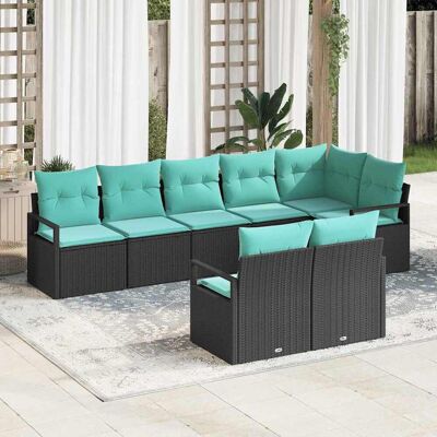 vidaXL Sohvasetti 8 pcs Musta polyrottinki vidaXL Sohvasetti 8 pcs Musta polyrottinki