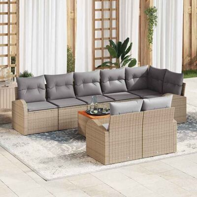 vidaXL Puutarhasohva Setti tyynyllä 9 pcs Beige polyrottinki vidaXL Puutarhasohva Setti tyynyllä 9 pcs Beige polyrottinki