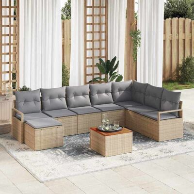 vidaXL Puutarhasohva Setti tyynyllä 8 pcs Beige polyrottinki vidaXL Puutarhasohva Setti tyynyllä 8 pcs Beige polyrottinki