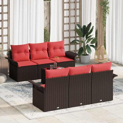 vidaXL Puutarhasohva Setti tyynyllä tyynyllä 7 pcs Beige Punainen vidaXL Puutarhasohva Setti tyynyllä tyynyllä 7 pcs Beige Punainen