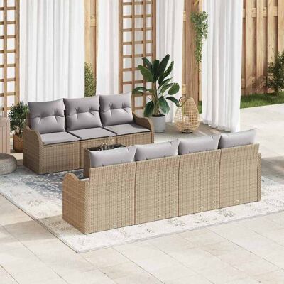 vidaXL Puutarhasohva Setti tyynyllä tyynyllä 8 pcs Beige ja harmaa vidaXL Puutarhasohva Setti tyynyllä tyynyllä 8 pcs Beige ja harmaa