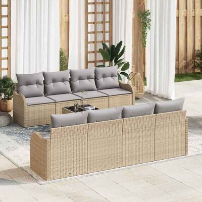 vidaXL Puutarhasohva Setti tyynyllä tyynyllä 9 pcs Beige ja harmaa vidaXL Puutarhasohva Setti tyynyllä tyynyllä 9 pcs Beige ja harmaa