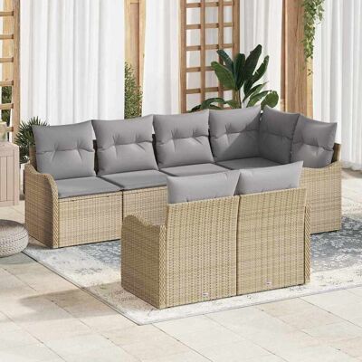 vidaXL Puutarhasohva Setti säilytystilassa 7 pcs Beige Polyrotangi vidaXL Puutarhasohva Setti säilytystilassa 7 pcs Beige Polyrotangi