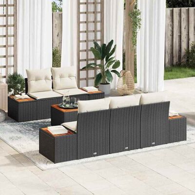 vidaXL Puutarhasohva Setti säilytystilassa 6 pcs Musta Polyrotangi vidaXL Puutarhasohva Setti säilytystilassa 6 pcs Musta Polyrotangi