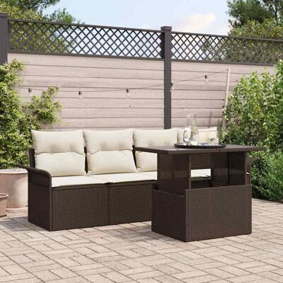 vidaXL Puutarhasohva Setti tyynyllä 5 pcs Ruskea Poly Rattan vidaXL Puutarhasohva Setti tyynyllä 5 pcs Ruskea Poly Rattan