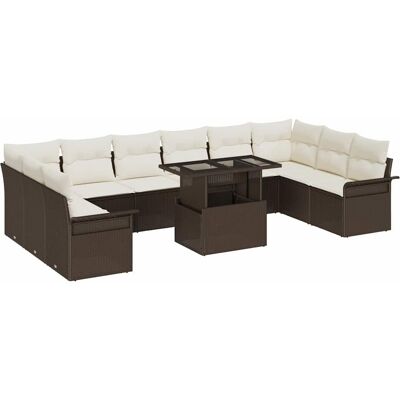 vidaXL Puutarhasohva Setti tyynyllä tyynyllä 11 pcs Ruskea Poly Rattan vidaXL Puutarhasohva Setti tyynyllä tyynyllä 11 pcs Ruskea Poly Rattan