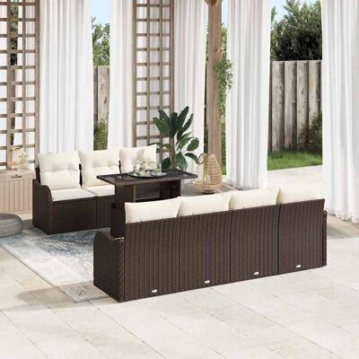 vidaXL Puutarhasohva Setti tyynyllä tyynyllä 8 pcs Ruskea Poly Rattan vidaXL Puutarhasohva Setti tyynyllä tyynyllä 8 pcs Ruskea Poly Rattan