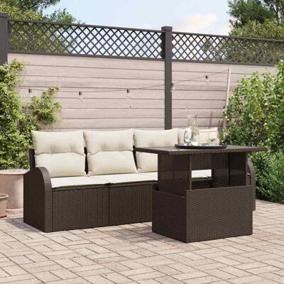vidaXL Puutarhasohva Setti tyynyllä tyynyllä 5 pcs Ruskea Poly Rattan vidaXL Puutarhasohva Setti tyynyllä tyynyllä 5 pcs Ruskea Poly Rattan