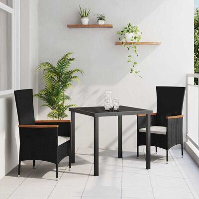 vidaXL Piharuokailu setti tyynyllä 3 pcs Musta Jauhemaalattu Teräs vidaXL Piharuokailu setti tyynyllä 3 pcs Musta Jauhemaalattu Teräs