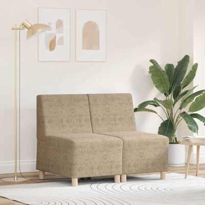 vidaXL Modulaarinen käsinojatonta sohva-yksikkö 2 pcs Vaaleanharmaa vidaXL Modulaarinen käsinojatonta sohva-yksikkö 2 pcs Vaaleanharmaa