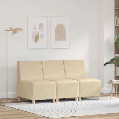 vidaXL Modulaarinen käsinojatonta sohva-yksikkö 3 pcs Kerma vidaXL Modulaarinen käsinojatonta sohva-yksikkö 3 pcs Kerma