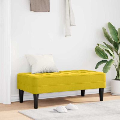 vidaXL Penkki tyynyllä Keltainen 113 x 57 x 39 cm Sametti vidaXL Penkki tyynyllä Keltainen 113 x 57 x 39 cm Sametti