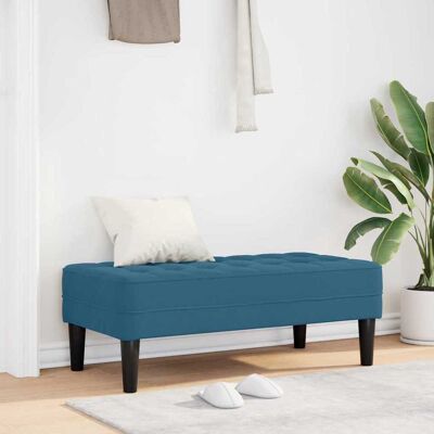 vidaXL Penkki tyynyllä Sininen 113 x 57 x 39 cm Sametti vidaXL Penkki tyynyllä Sininen 113 x 57 x 39 cm Sametti