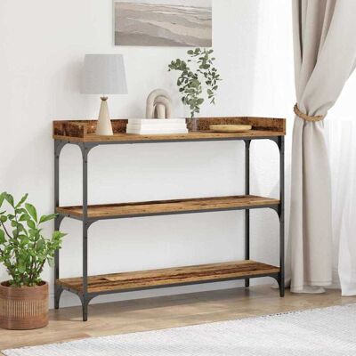 vidaXL Konsolipöytä hyllyllä Vanha puu 100 x 30 x 80 cm vidaXL Konsolipöytä hyllyllä Vanha puu 100 x 30 x 80 cm
