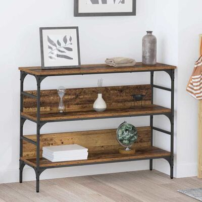 vidaXL Konsolipöytä hyllyllä Vanha puu 100 x 32 x 75 cm Tekninen puu vidaXL Konsolipöytä hyllyllä Vanha puu 100 x 32 x 75 cm Tekninen puu
